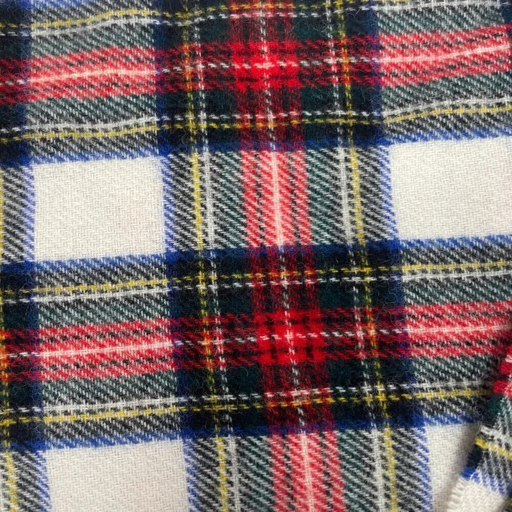 Highland Home Lambswool Vintage 100% Wool Plaid Scarf